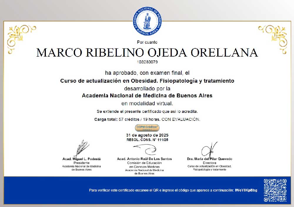 Curso de Actualización en Obesidad, Fisiopatología y Tratamiento